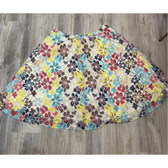 Eva Franco Embroidered Floral Fit Flare Midi Skirt Women 22W - Picture 3 of 7